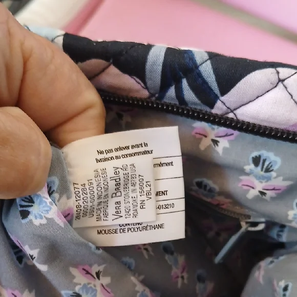 Vera Bradley Black and Purple Floral Crossbody - Picture 5 of 8